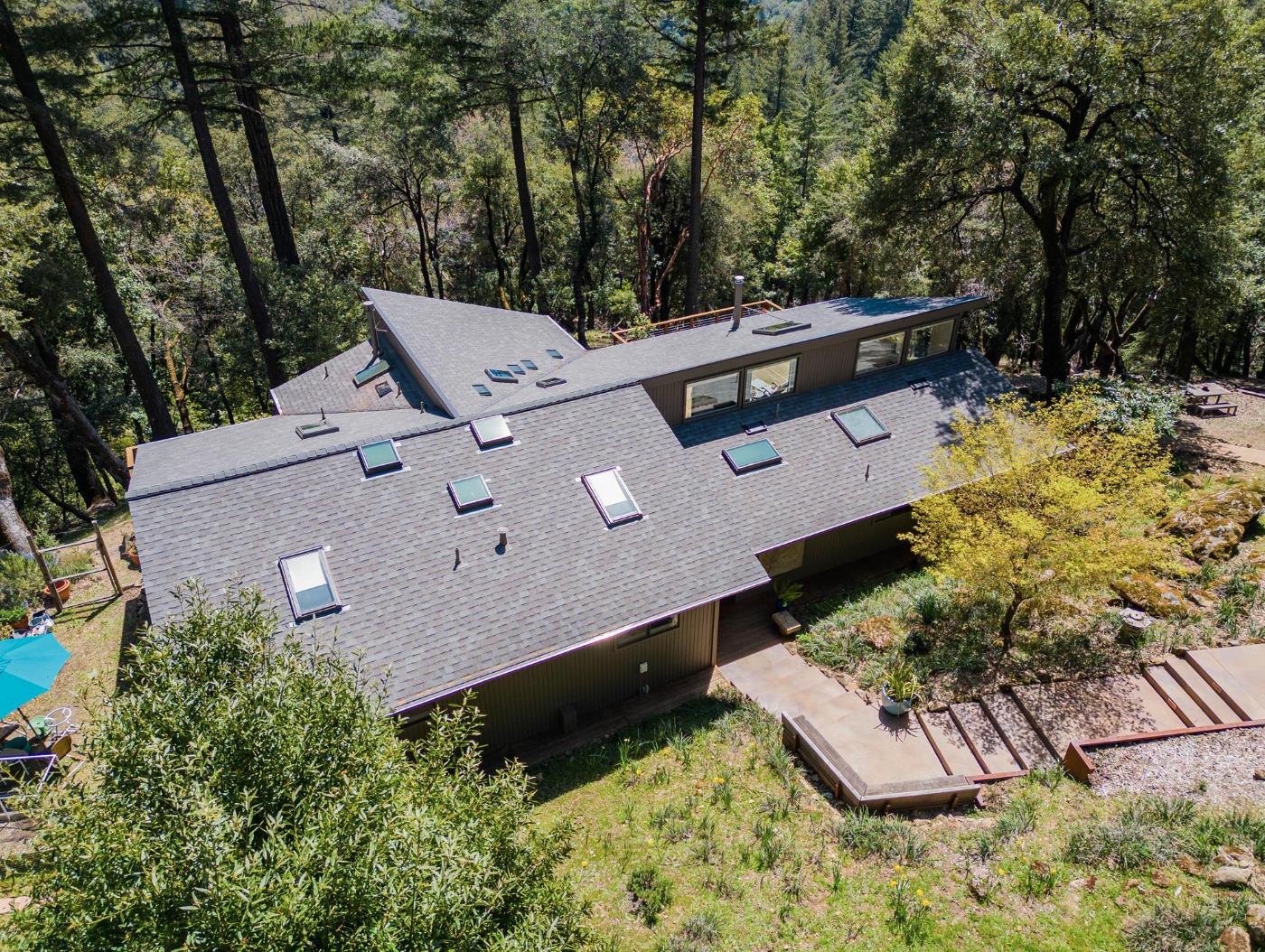 19170 Old Vineyard Road Los Gatos, CA 95033 - Photo 51 of 52 an aerial view of a house with a yard