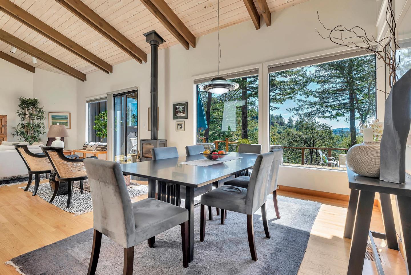 19170 Old Vineyard Road Los Gatos, CA 95033 - Photo 10 of 52 a view of a dining room with furniture window and outside view