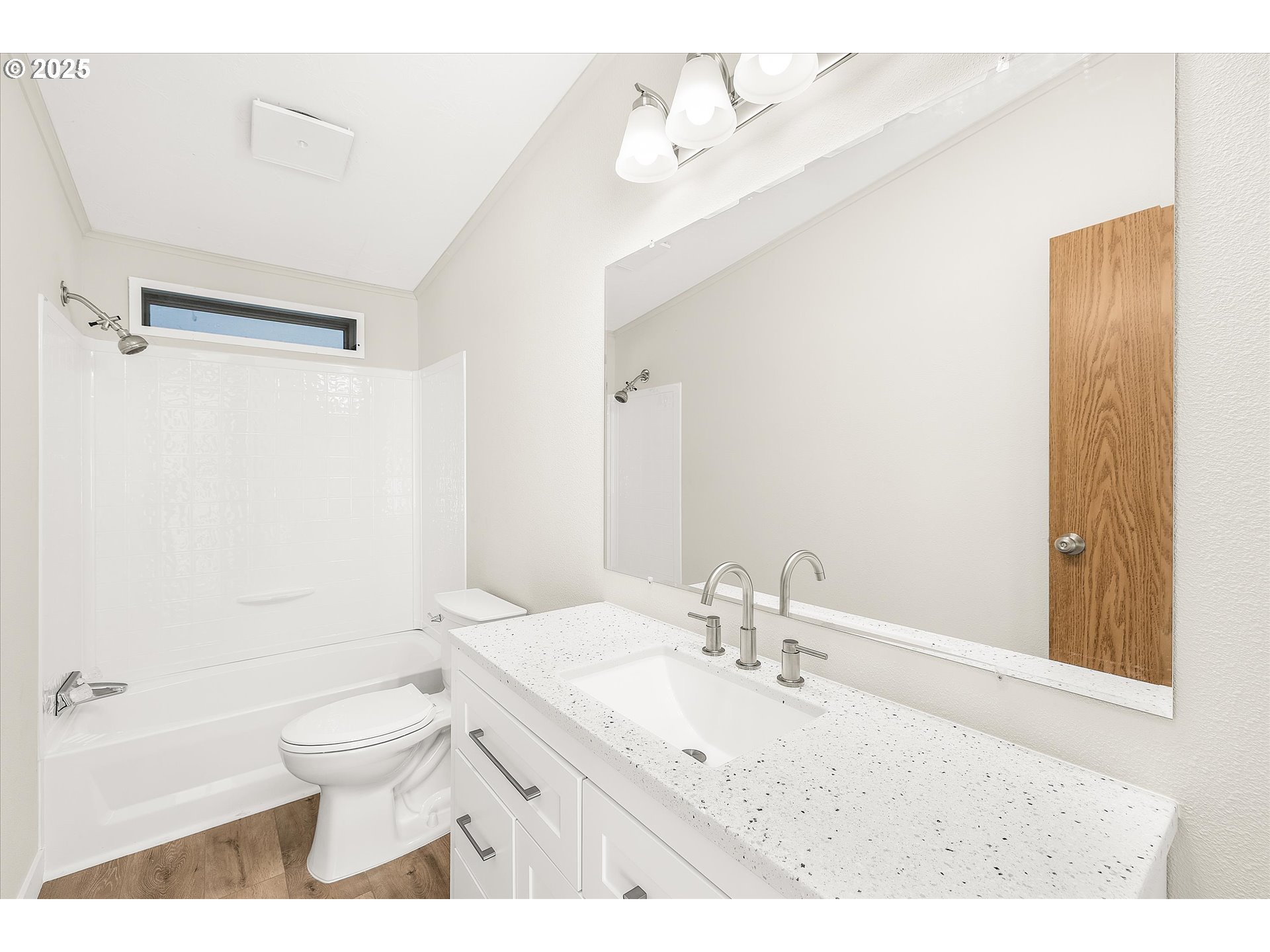 809 Southwest Crestview Way Troutdale, OR 97060 - Photo 24 of 40 a bathroom with a sink a toilet and shower