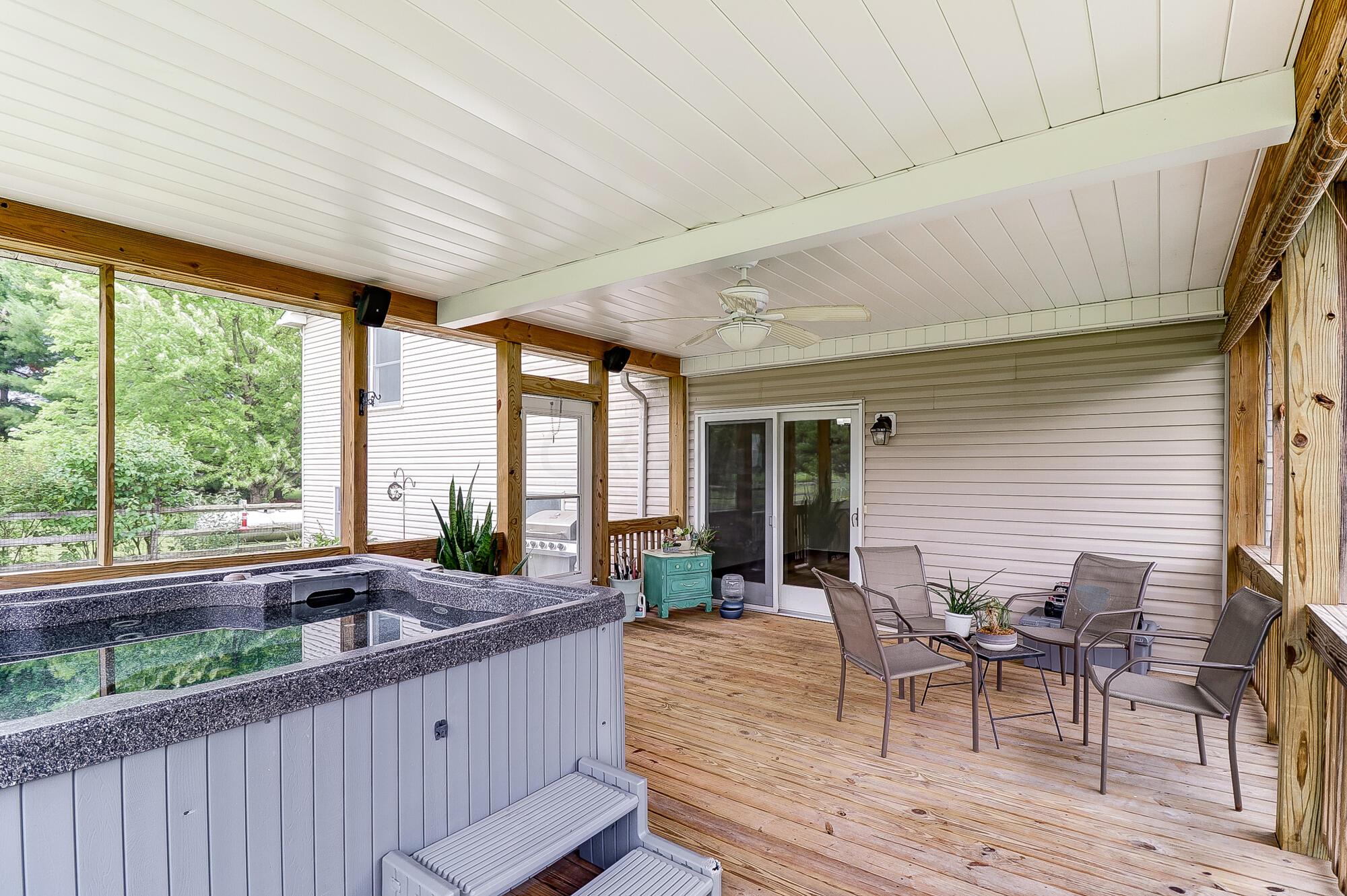 1434 Bickel Church Road Northeast Baltimore, OH 43105 - Photo 42 of 57 Screened Porch | Hot Tub - 1434 Bickel Church Road NE, Baltimore, OH 43105
