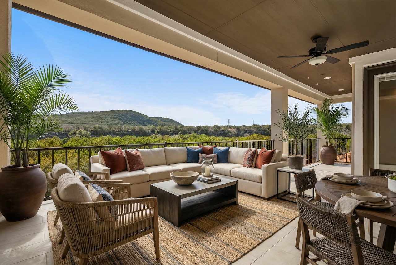 2660 Novara Trail Leander, TX 78641 - Photo 17 of 25 a roof deck with couches and potted plants