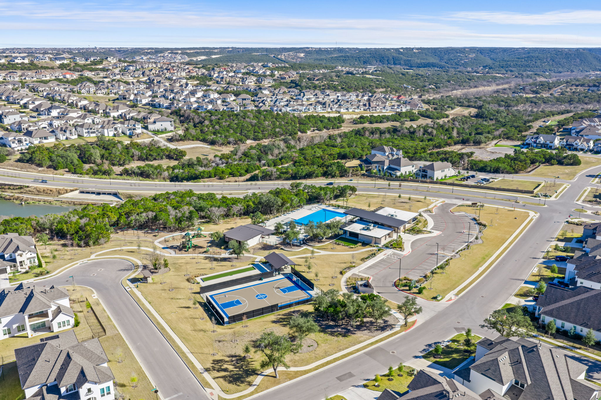 2660 Novara Trail Leander, TX 78641 - Photo 20 of 25 an aerial view of a house with a ocean view