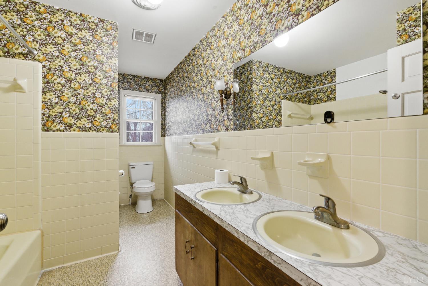 1730 Redfields Road Appomattox, VA 24522 - Photo 23 of 53 a bathroom with a sink and mirror with toilet
