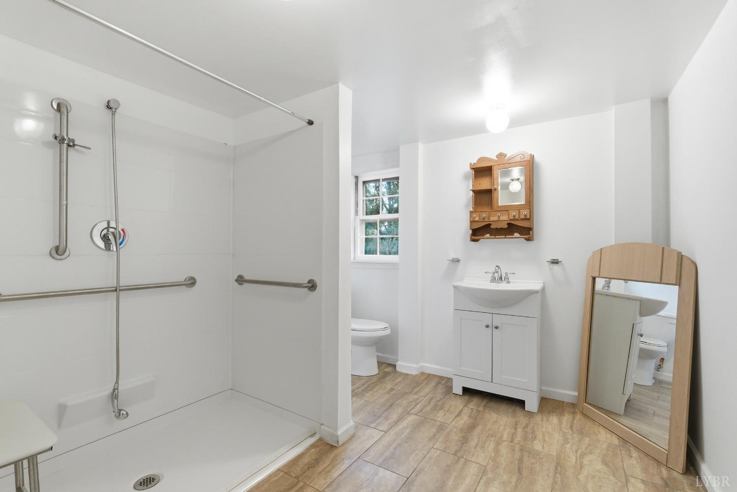 1730 Redfields Road Appomattox, VA 24522 - Photo 34 of 53 a bathroom with a toilet a sink a mirror and vanity