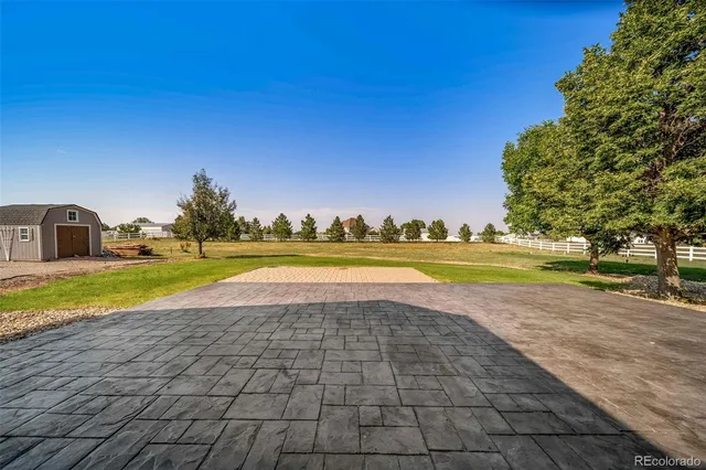 a view of a swimming pool and a yard