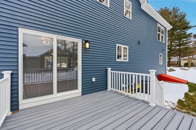 a view of a brick house with wooden floor