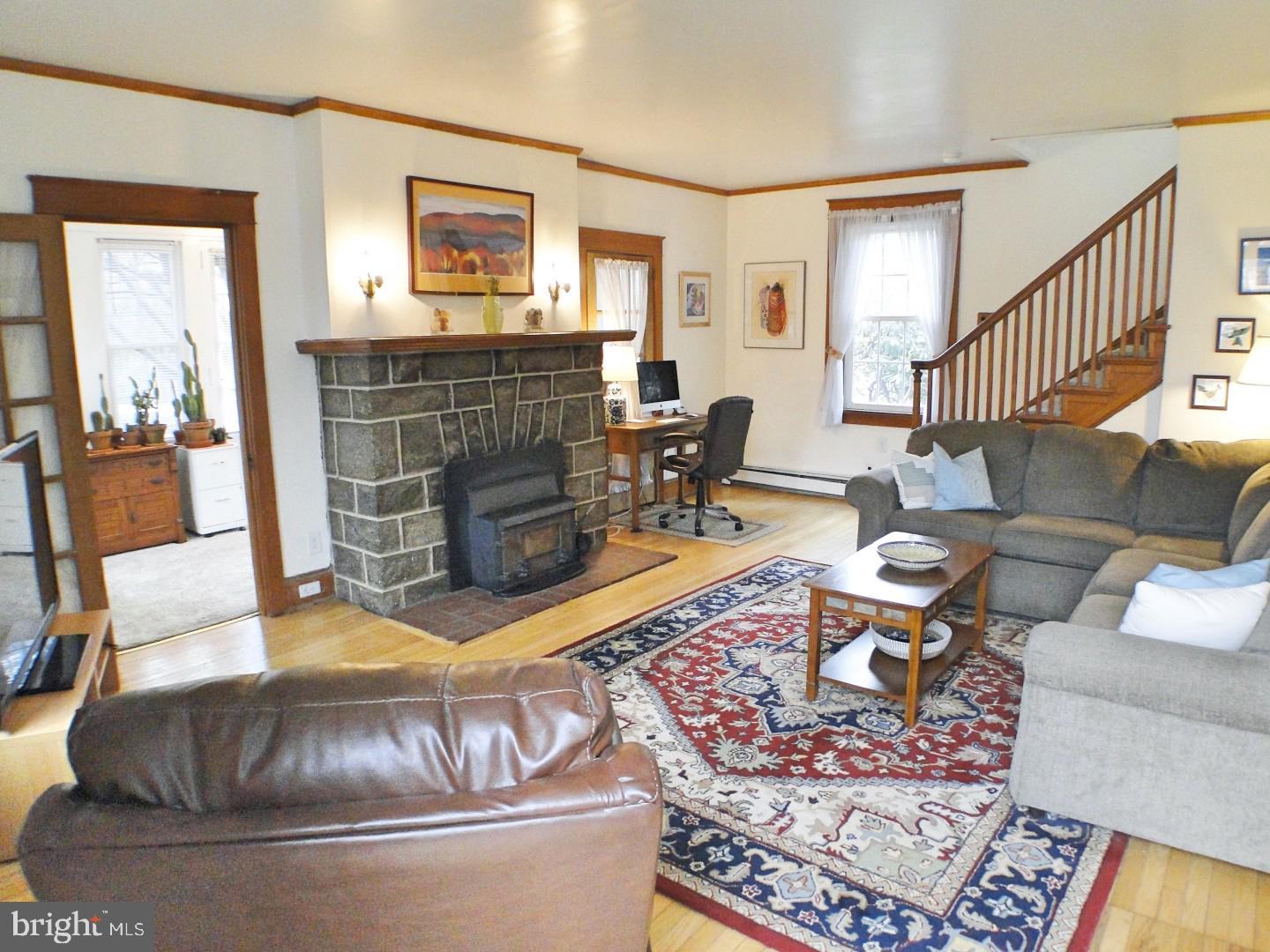 42 South Pennell Road Media, PA 19063 - Photo 5 of 34 Living Room with Doors to Sun Room