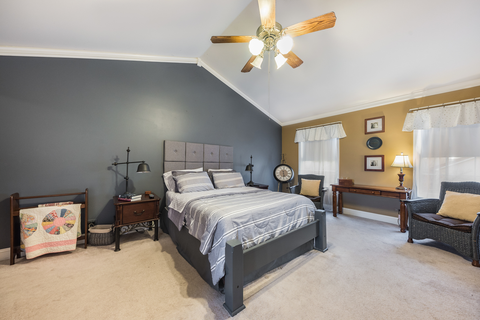 716 Pinehurst Lane Oswego, IL 60543 - Photo 18 of 25 a bedroom with a bed a couch and dresser