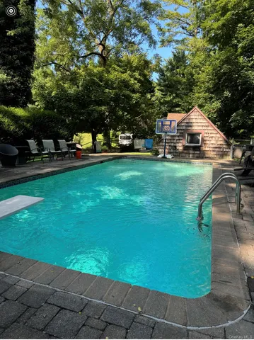 a aerial view of a house with garden