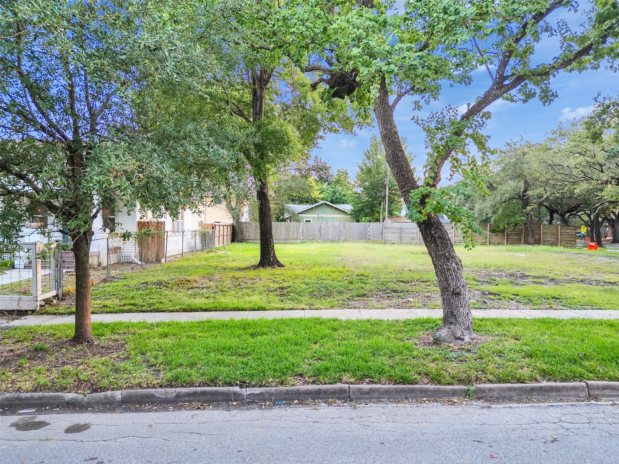 4404 Rusk Street Houston, TX 77023 - Photo 3 of 6 a view of a yard with plants and large trees