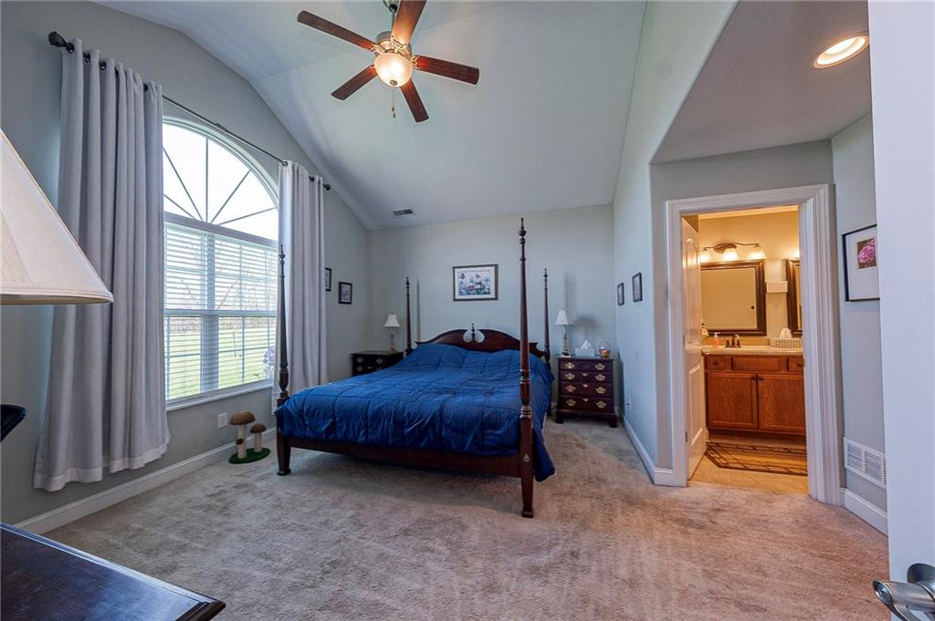364 Saddlebrook Road Gibsonia, PA 15044 - Photo 16 of 39 Cathedral ceiling and fan enhances this large bedroom