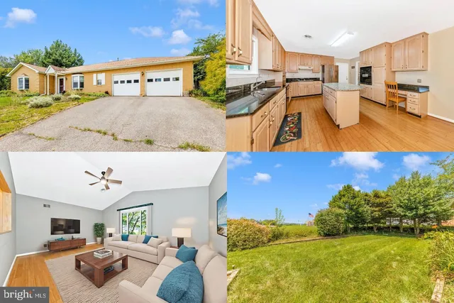 a view of a living room and kitchen