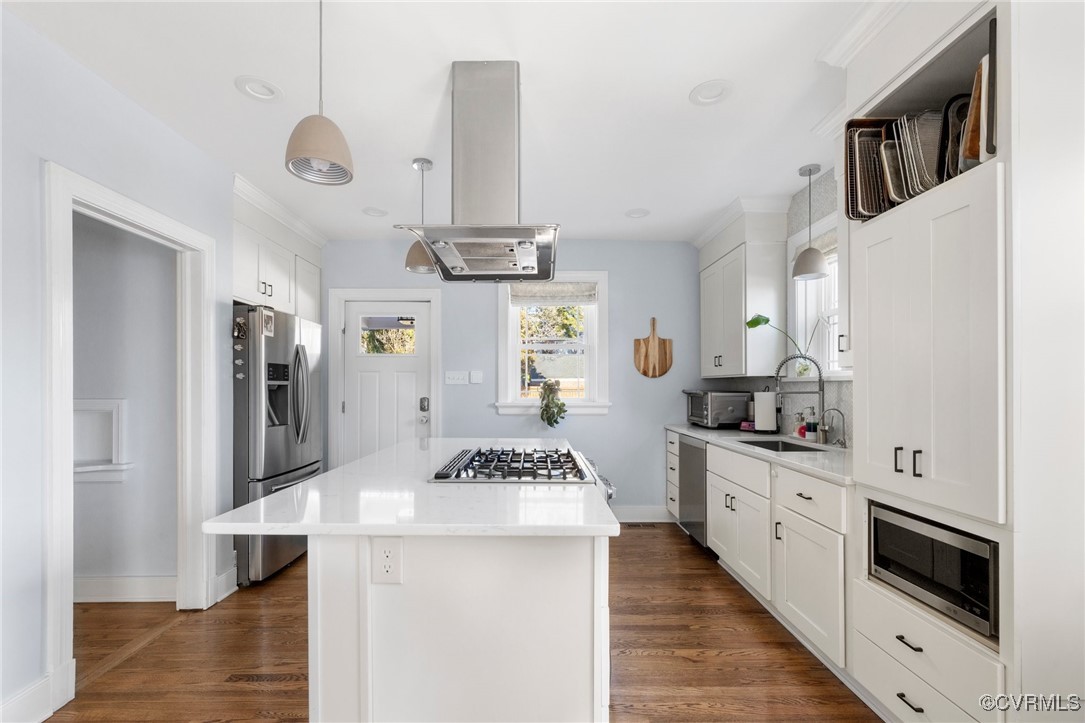 4100 Patterson Avenue Richmond, VA 23221 - Photo 13 of 37 a kitchen with stainless steel appliances a stove refrigerator and cabinets