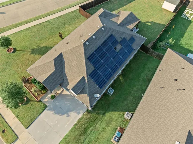 an aerial view of a house