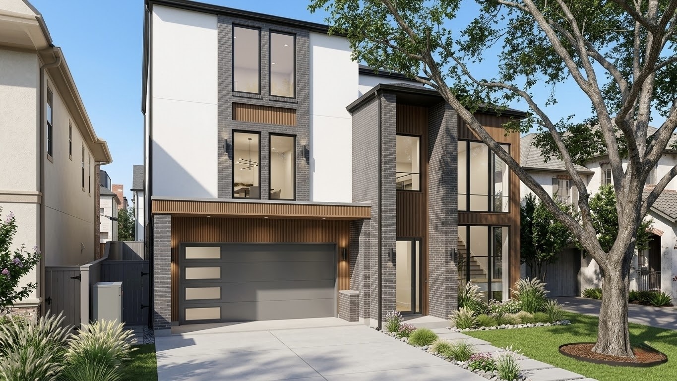 front view of a house with a yard