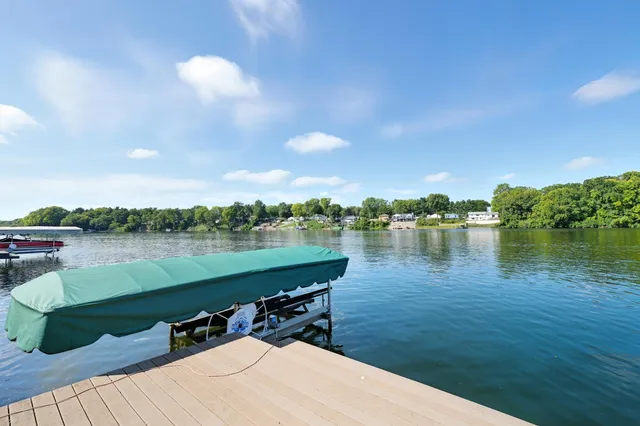 a view of a lake with outdoor space