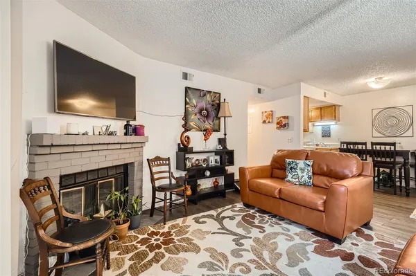 a living room with furniture and a couch
