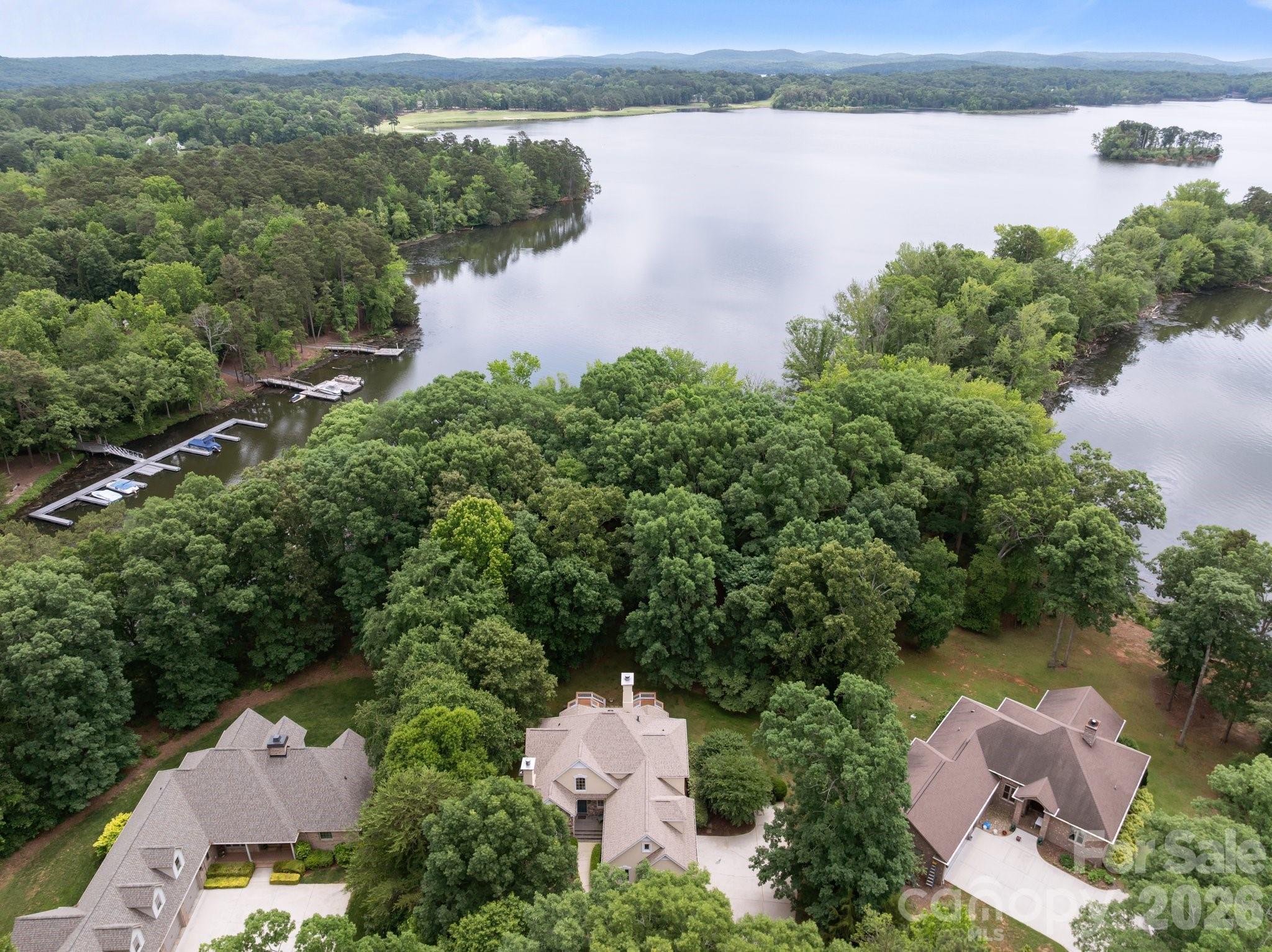 165 Futrell Landing New London, NC 28127 - Photo 46 of 48 an aerial view of a house with a yard and lake view