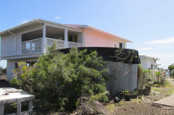 a front view of a house with plants