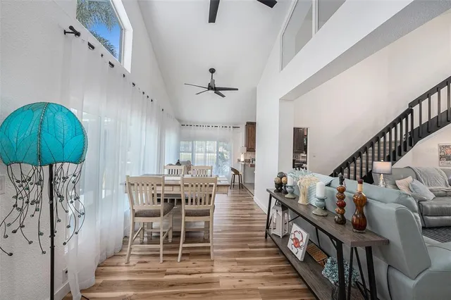 a view of a dining room with furniture window and entryway