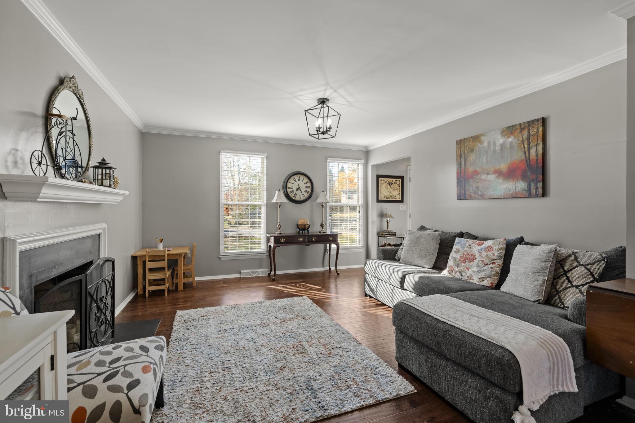 3 Dutton Court York, PA 17402 - Photo 9 of 30 a living room with furniture a fireplace and a window with wooden floor