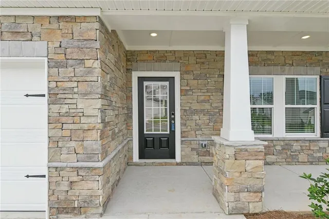 a front view of a house with a window