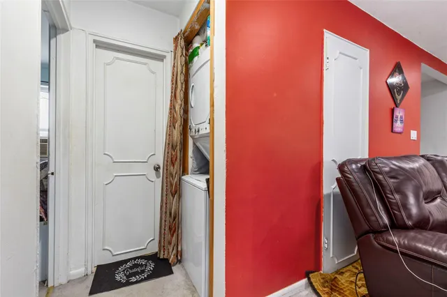 a bedroom with a bed and furniture