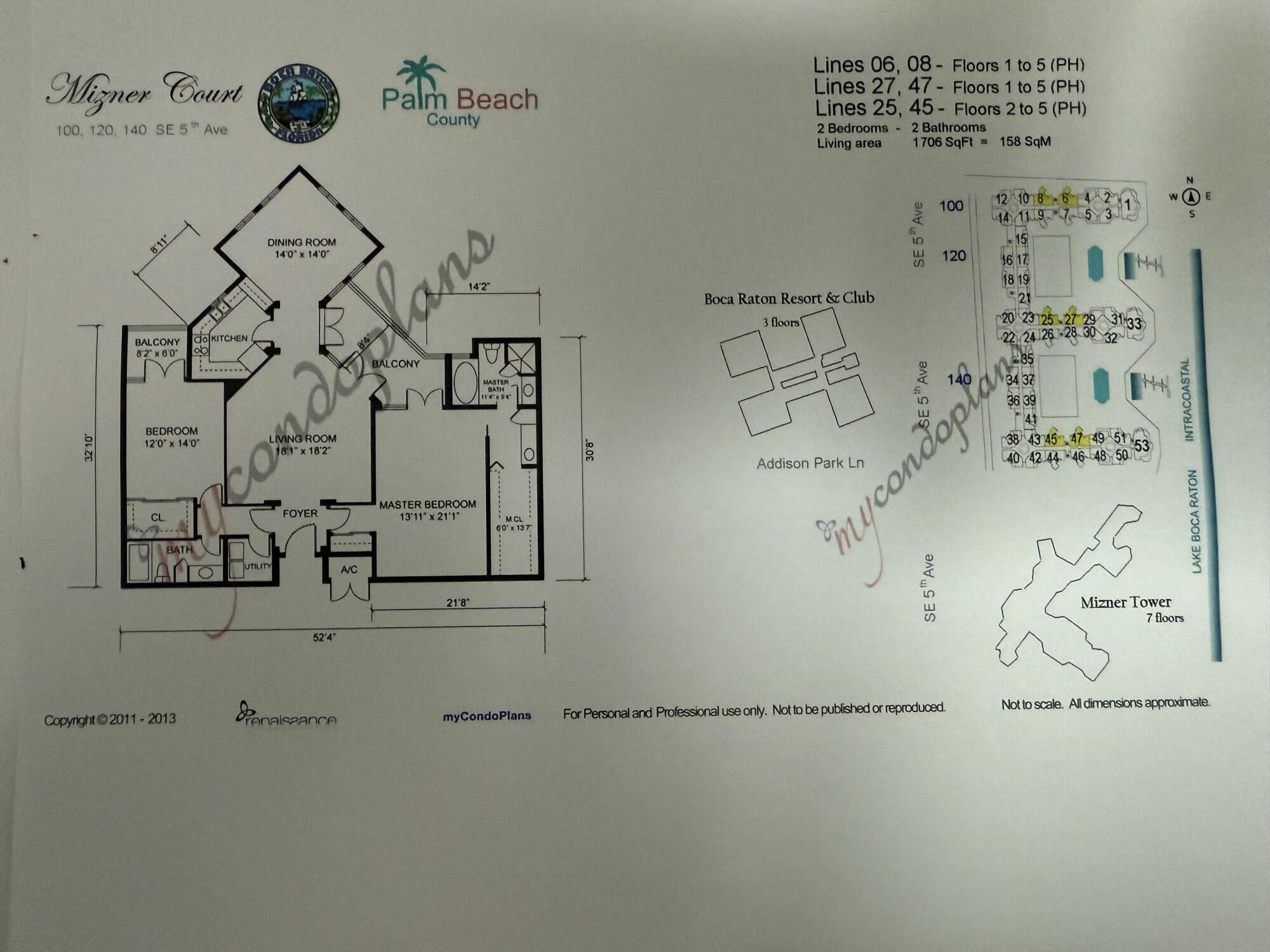 100 Southeast 5th Avenue, Unit 308 Boca Raton, FL 33432 - Photo 59 of 59 floorplan