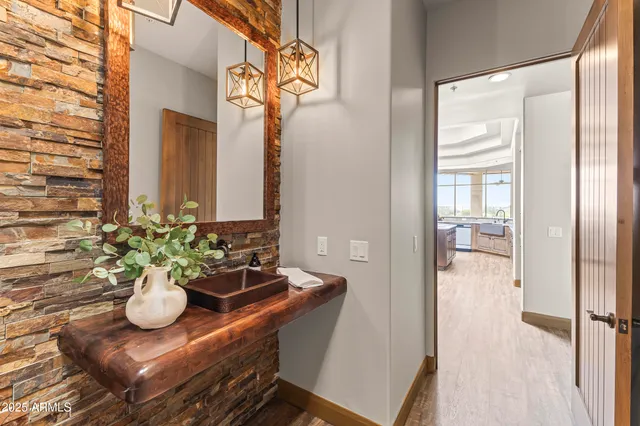 an aerial view of residential house with outdoor space and mountain view