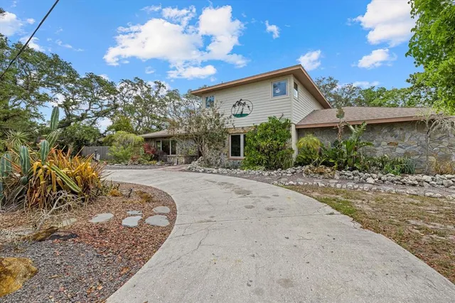 a house view with a garden space