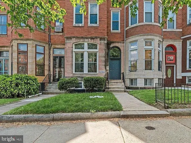 front view of a brick house