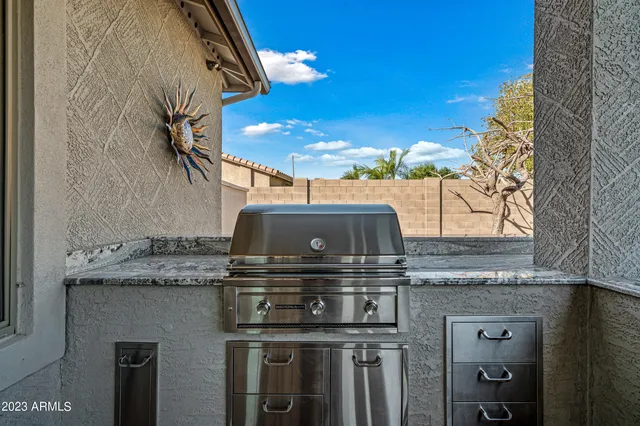 a close view of kitchen appliances