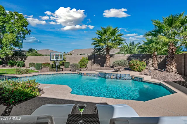 a view of a backyard with a garden