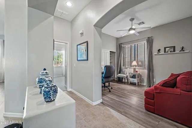 a living room with furniture