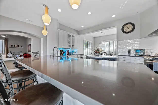 a view of a room with kitchen and dining table view