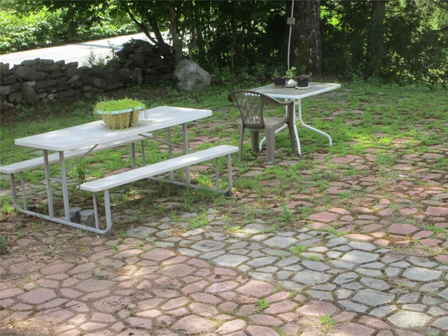 a view of green field with clear sky
