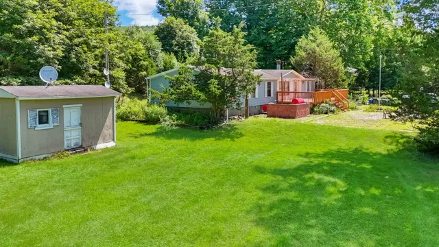 an aerial view of a house