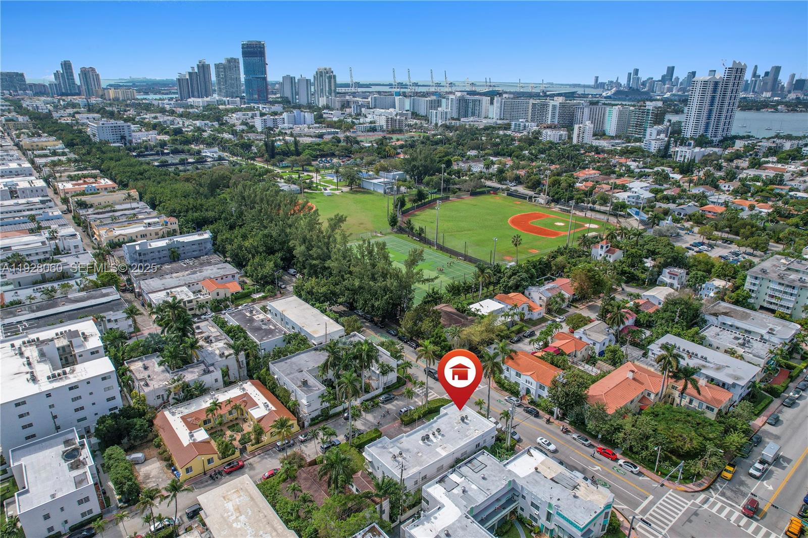 1457 Meridian Avenue, Unit 204 Miami Beach, FL 33139 - Photo 17 of 20 an aerial view of residential houses with city view