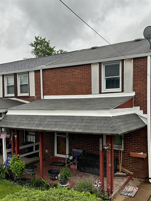 Front of house.  Updated Porch Roof Shingles