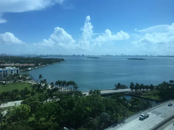 a view of a lake in middle of forest