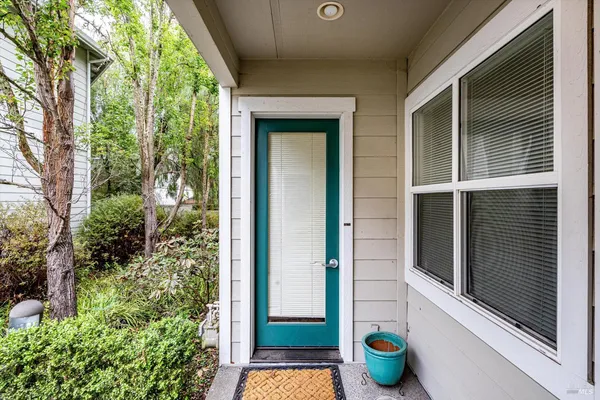 a view of a door of the house