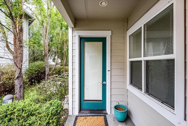 a view of a door of the house