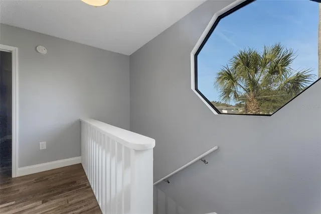 a view of a hallway with entryway