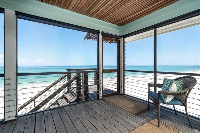 a view of chairs in wooden deck