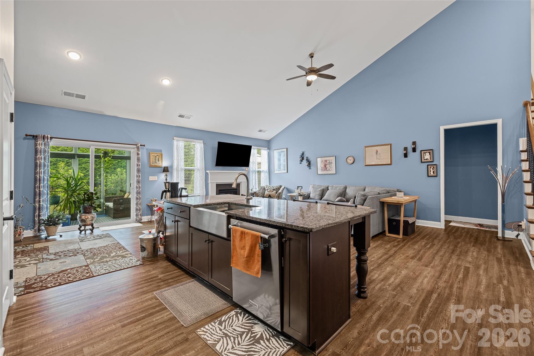 1321 Fishing Creek Road Clover, SC 29710 - Photo 19 of 47 a open kitchen with stainless steel appliances granite countertop a lot of cabinets and wooden floor
