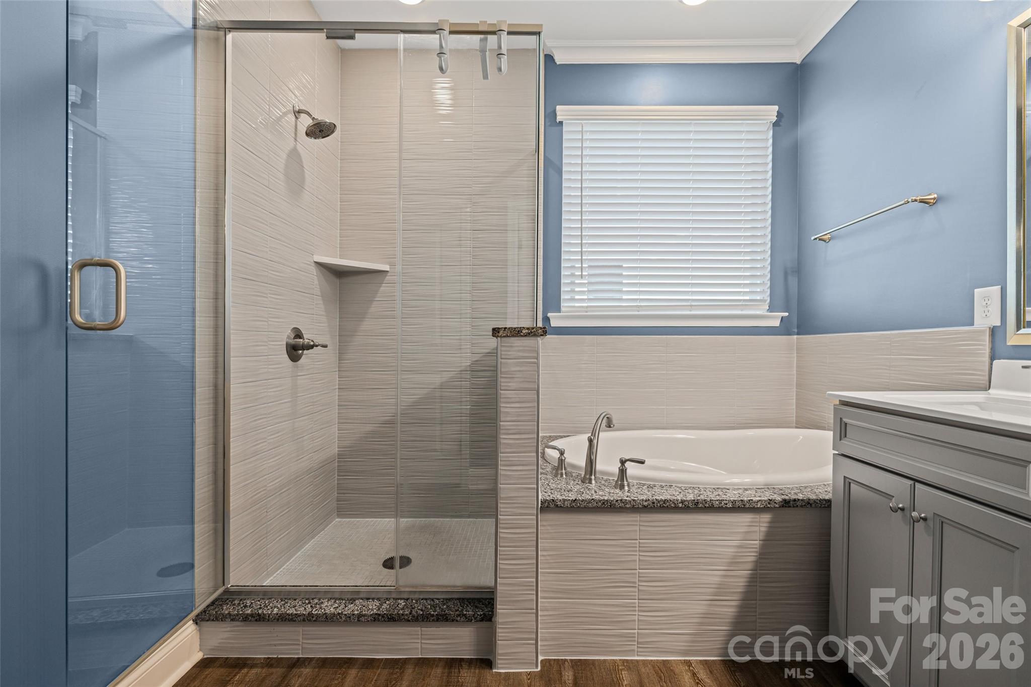 1321 Fishing Creek Road Clover, SC 29710 - Photo 27 of 47 a bathroom with a granite countertop sink a toilet and shower