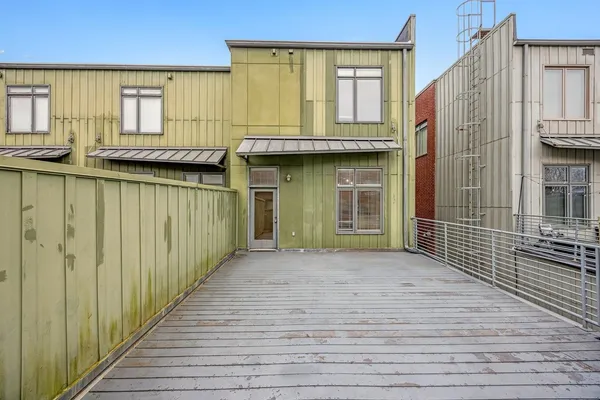 a front view of a building with street