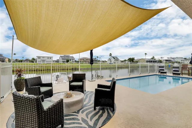 a view of a terrace with couches