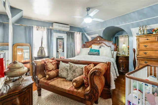 a bathroom with a sink vanity and a mirror