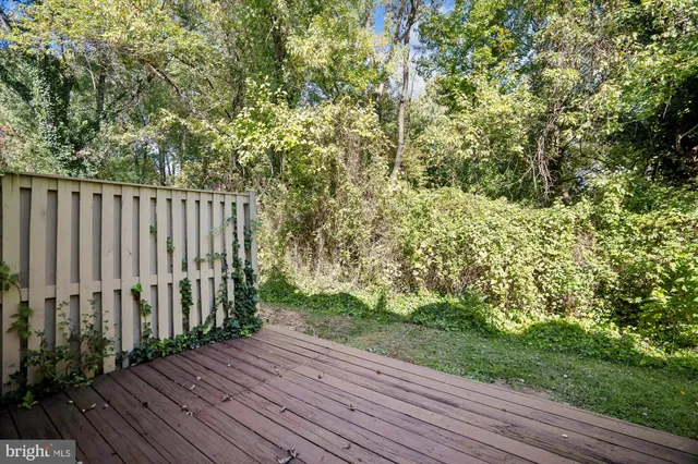 a view of a wooden deck